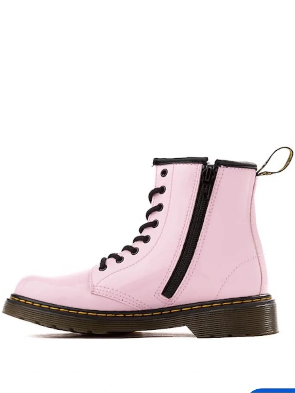 Dr. Martens Kids 1460 Patent Leather Lace Up Boots Pale Pink Size 2